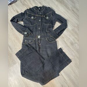 Vintage FUBU Denim Jumpsuit Womens Y2K Streetwear Straight Leg (see sizing)